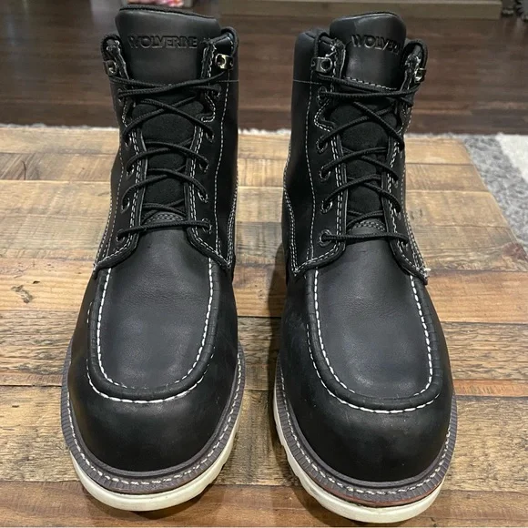 Men’s Wolverine I-90 Durashock 6" Comp Toe WP Wedge Work Boot Black - Picture 3 of 9